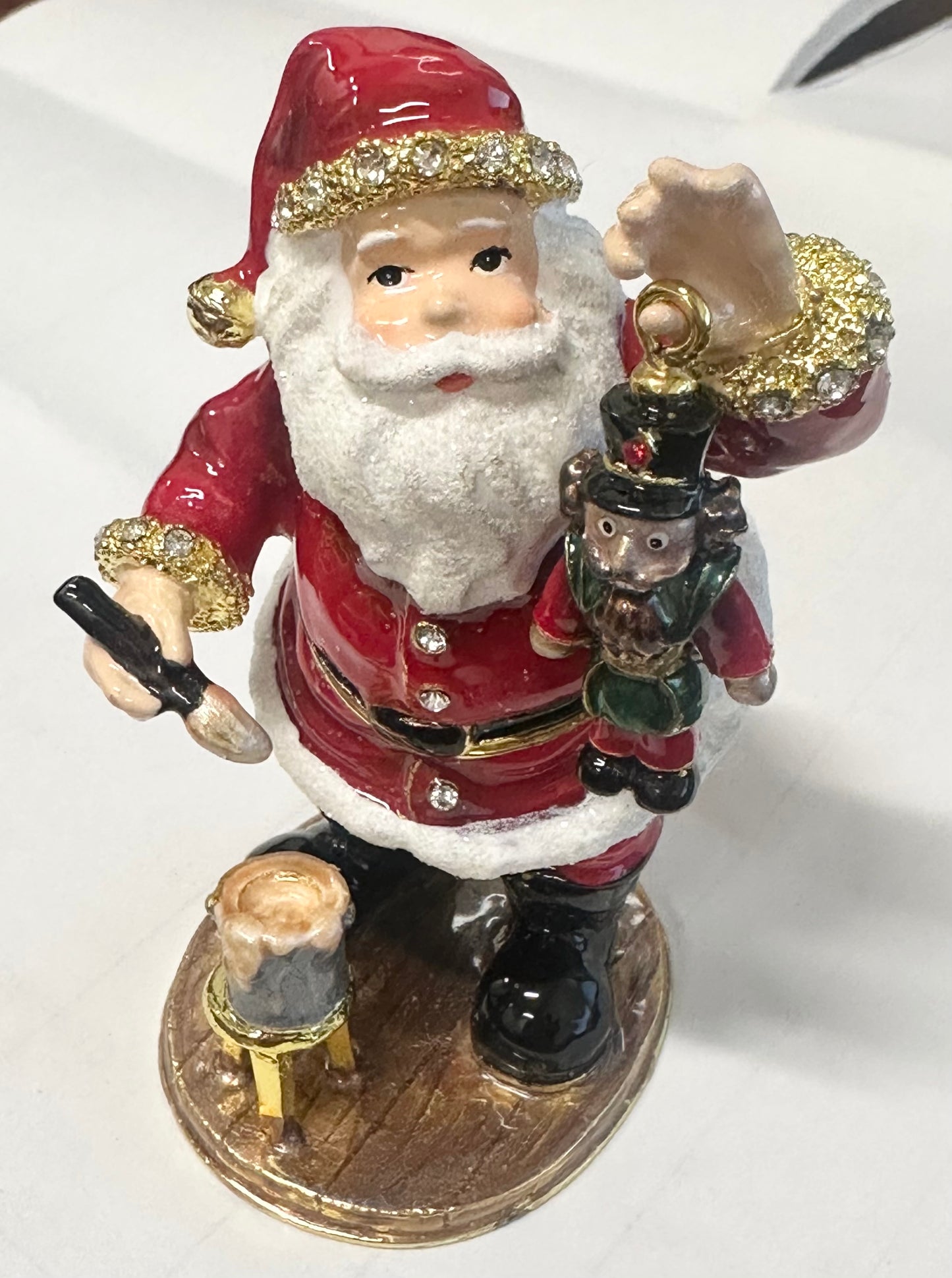 Santa w/Nutcracker Trinket Box