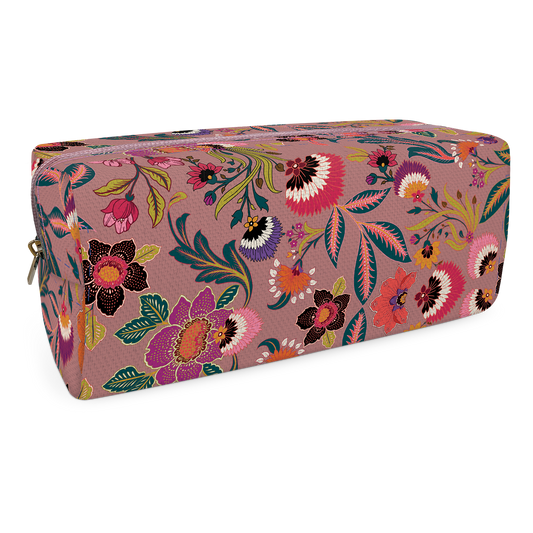 Clay Floral Cosmetic Bag