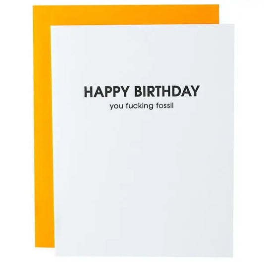 Tarjeta de feliz cumpleaños fósil