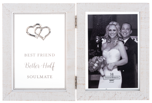 2 Panel Accordion Photo Frame - Best Friend, Better Half, Soulmate