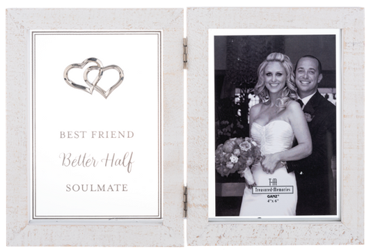 2 Panel Accordion Photo Frame - Best Friend, Better Half, Soulmate