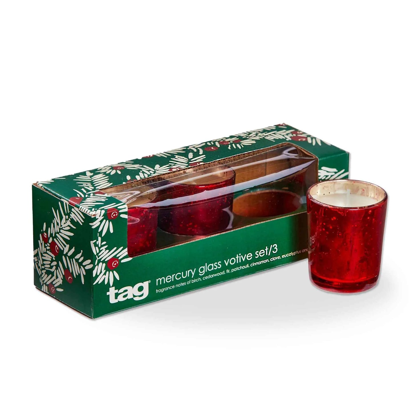 Winter Bonfire Mercury Votive Candle Set Of 3
