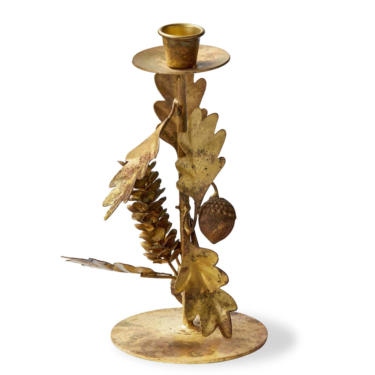 Oak Leaf & Acorn Taper Holder Small