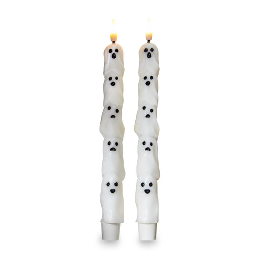 Spooky Ghost Led Tapers Set Of 2