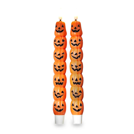 Jack-O-Lantern Led Tapers Set Of 2
