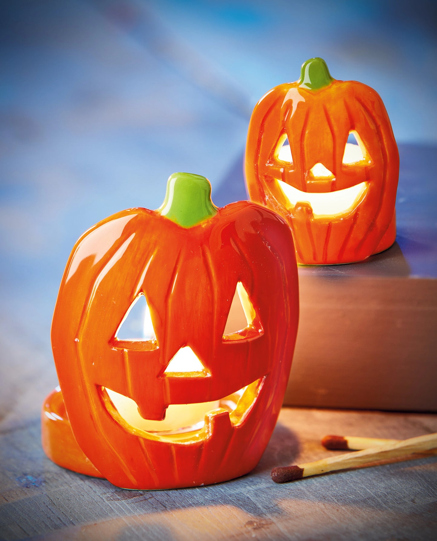 Jack-O-Lantern Nesting Candleholder Set Of 2