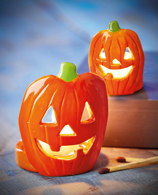 Jack-O-Lantern Nesting Candleholder Set Of 2