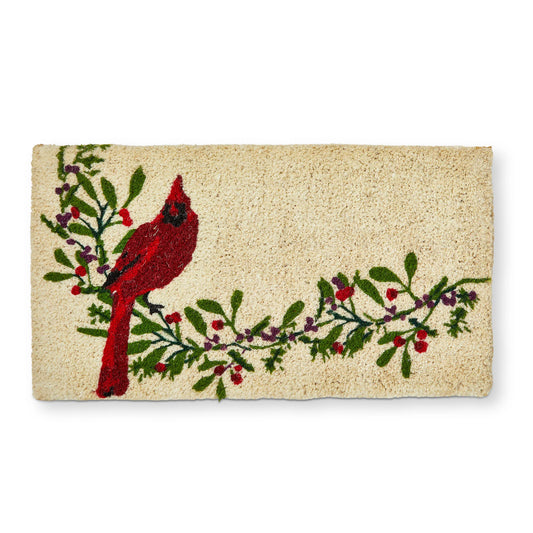 Winter Cardinal Coir Mat
