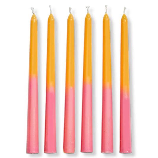 Groovy High Gloss Taper Candle Set Of 6
