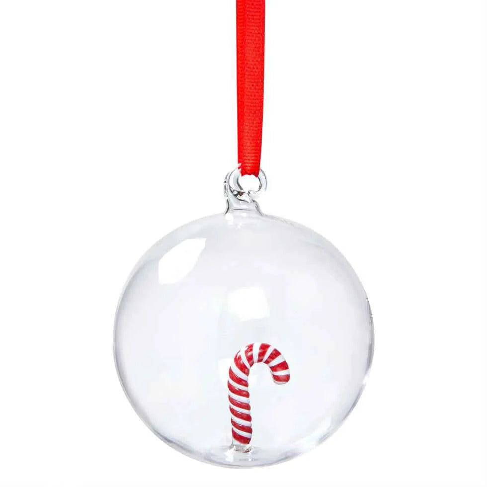 Candy Cane Globe Ornament