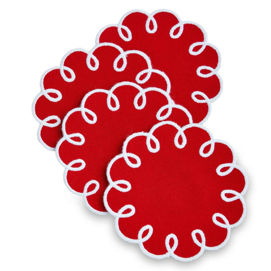 Curlycue Cotton Coaster Set Of 4