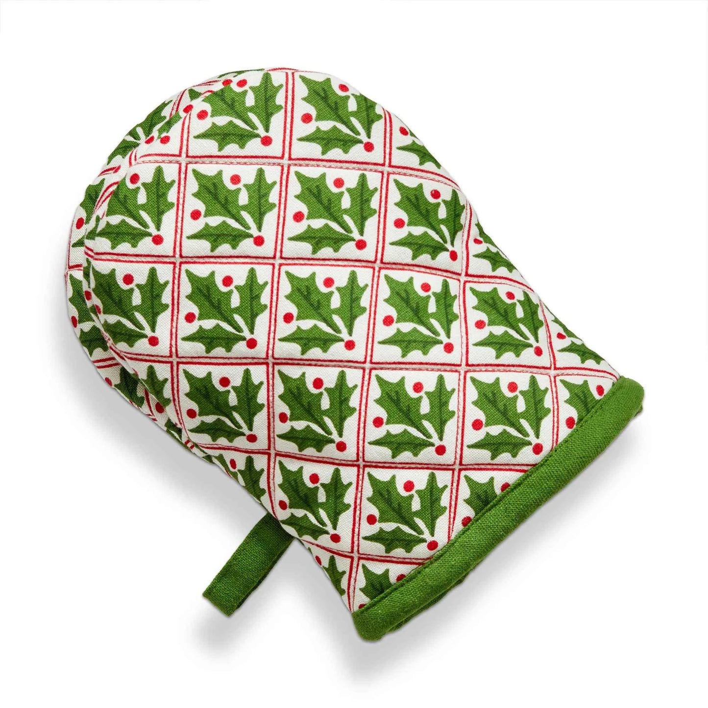 Christmas Holly Half Mitt