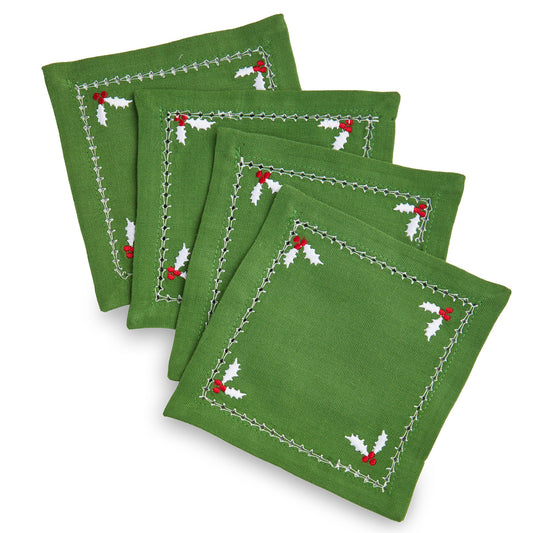Christmastime Cotton Coaster Set Of 4