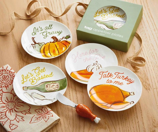 Turkey & Toast Appetizer Plate Set Of 4