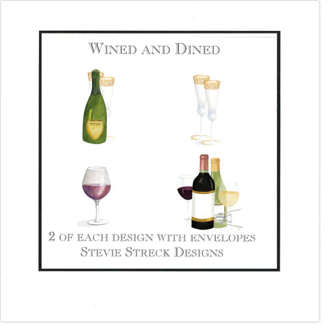 Note Cards Wined 'N Dined