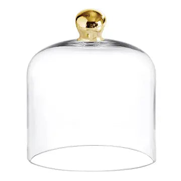 Glass Cloche with Gold Knob-Medium