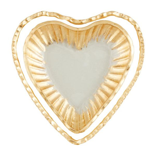 Glass Heart Tidbit Tray
