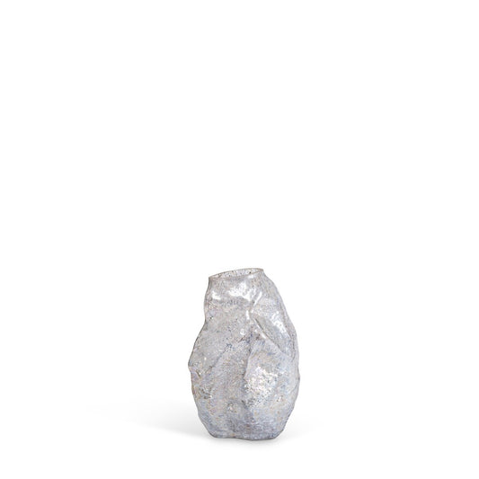 Glass Vase with Silver Decor