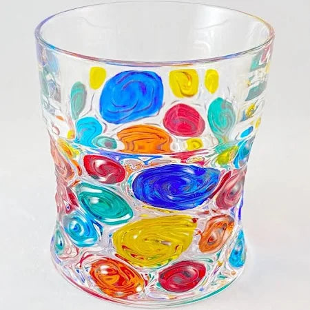Venetian Glass Sound Whiskey Tumbler - Handmade in Italy, Colorful
