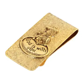 14k Gold-Dipped "God is with you" Money clip