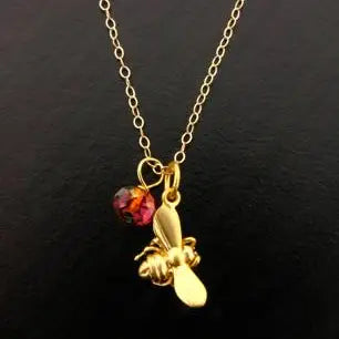 Gold Bumble Bee Necklace