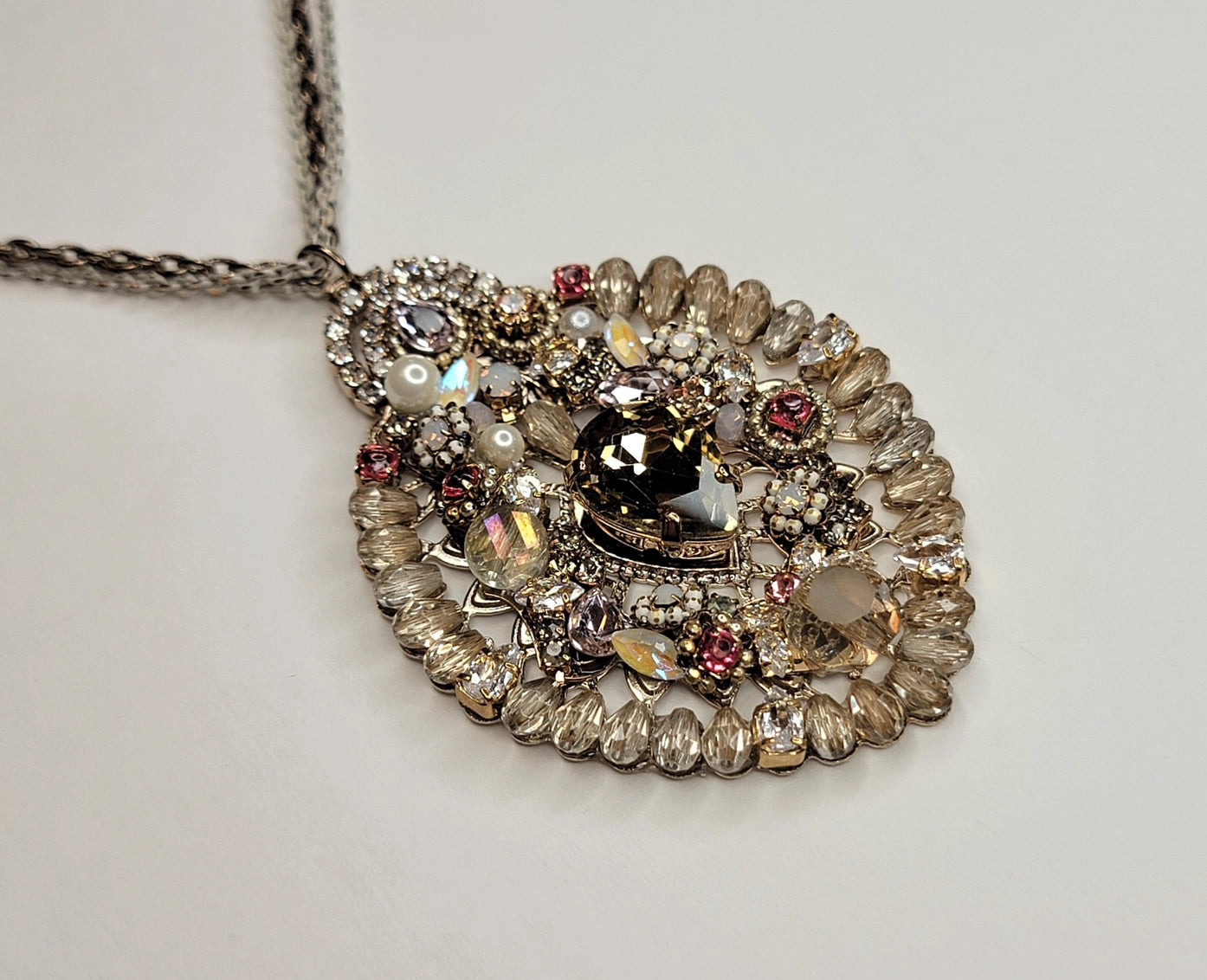 Handmade Fancy Pendent 3 Layered Chain Necklace