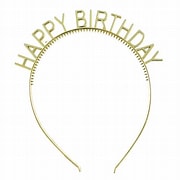 Happy Birthday Headband-Gold