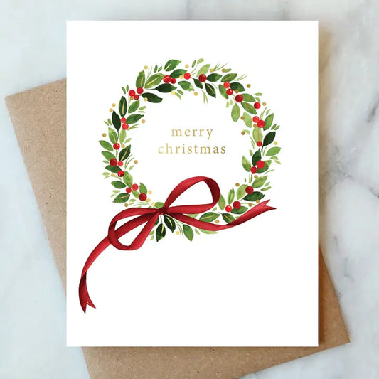 Holiday Card-Peace on Earth-Wreath