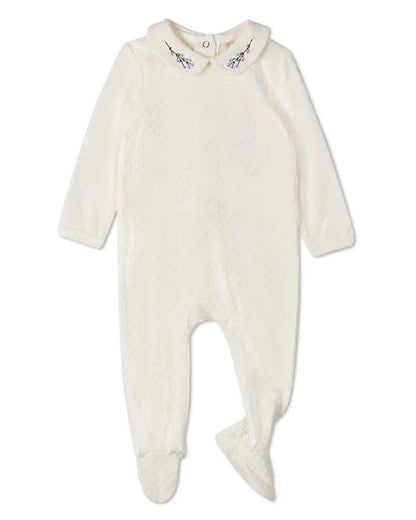 Baby Girls "Lilacs Are The Sweetest Bloom" Embroidered Footie