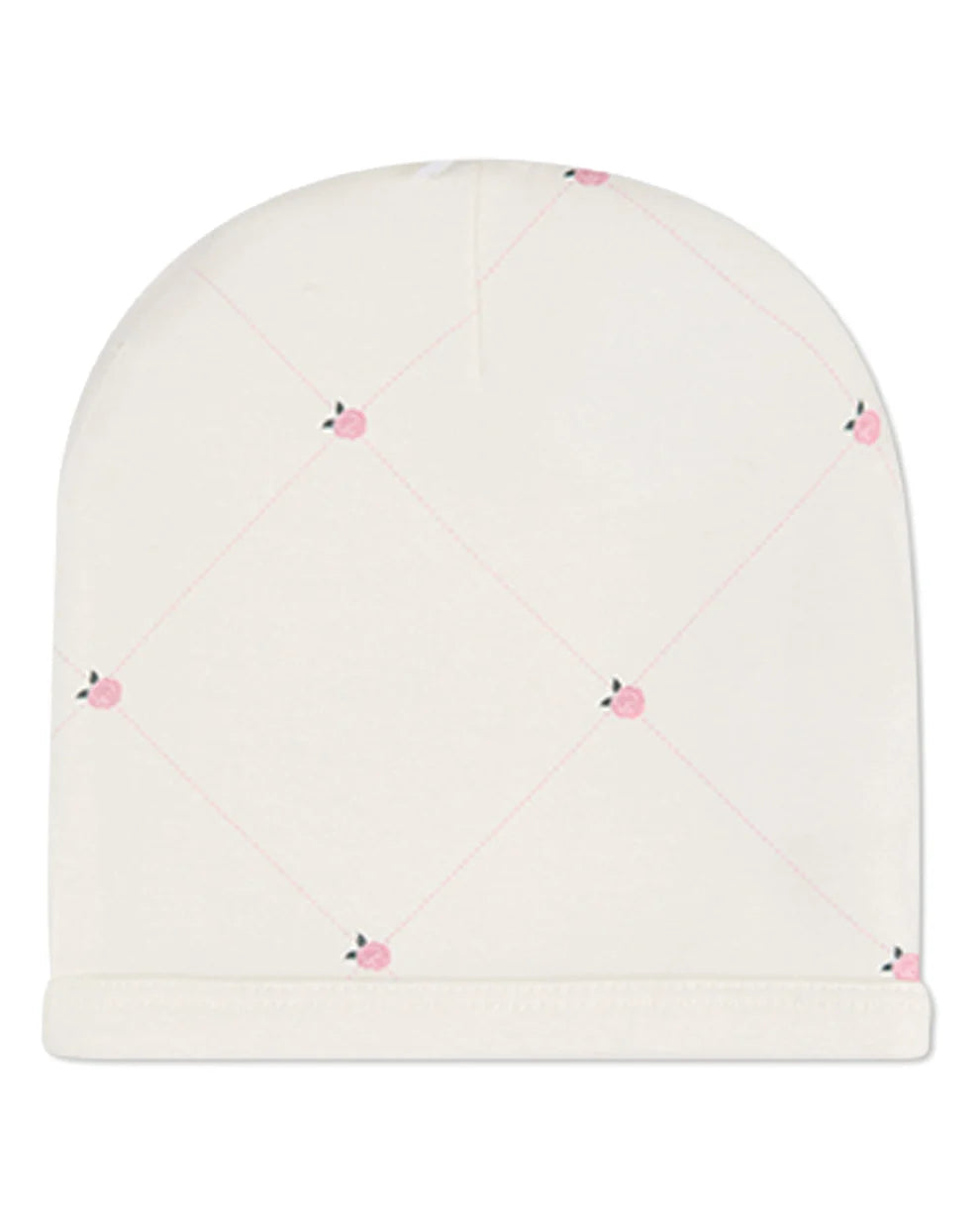 Baby Girls "Rosettes and Stitching" Cotton/Rayon-Blend Beanie