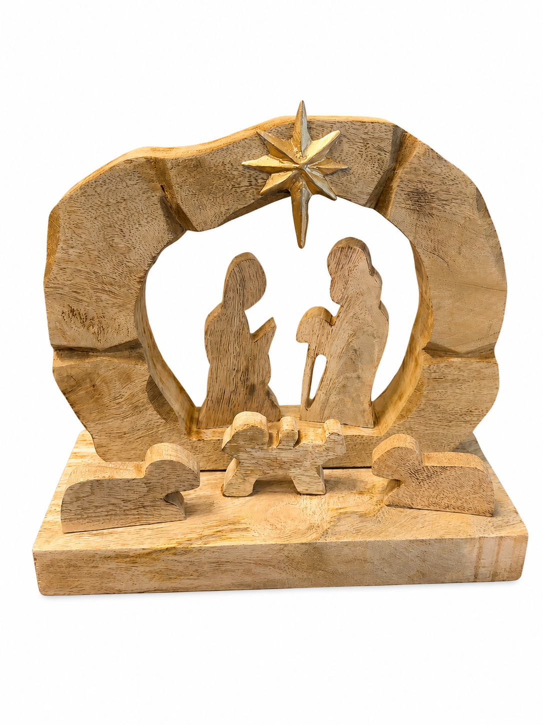 Carved Wood Nativity Scene