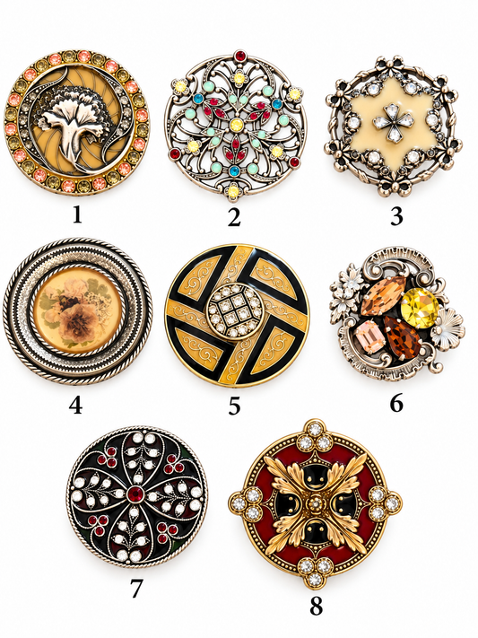 Round Jeweled Pins - Assorted