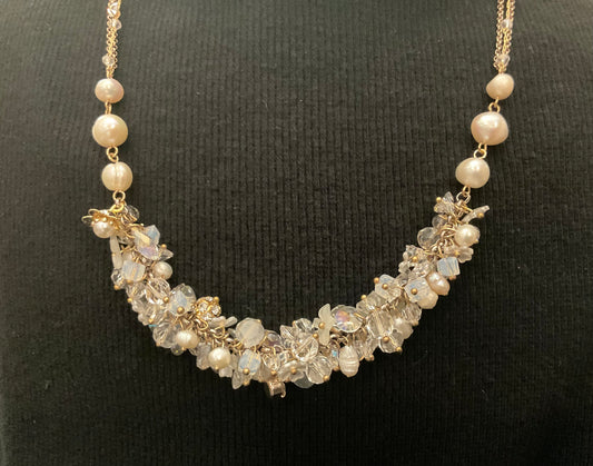 Handmade Clear Crystal Beads Necklace