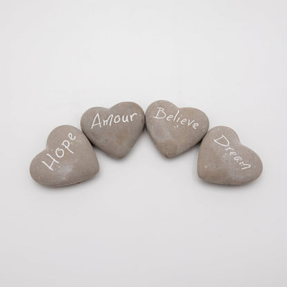 Hearts Cement Grey - Hope, Dream and Believe