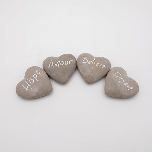 Hearts Cement Grey - Hope, Dream and Believe