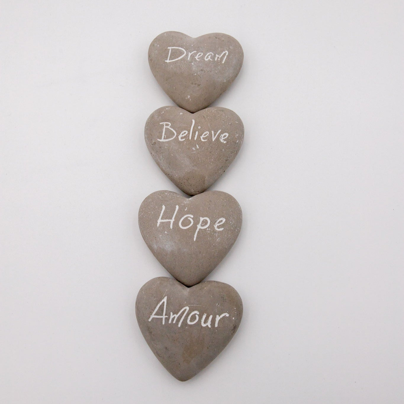 Hearts Cement Grey - Hope, Dream and Believe