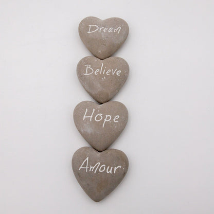 Hearts Cement Grey - Hope, Dream and Believe