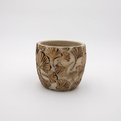 Planter Cement Grey & Bronze