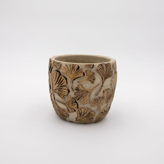 Planter Cement Grey & Bronze