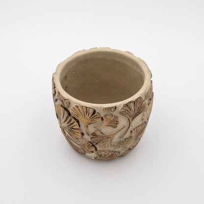 Planter Cement Grey & Bronze