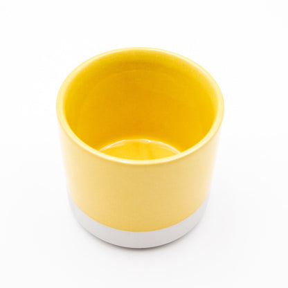 Planter Yellow & White 4"x 4"