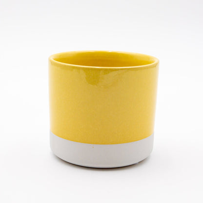 Planter Yellow & White 4"x 4"