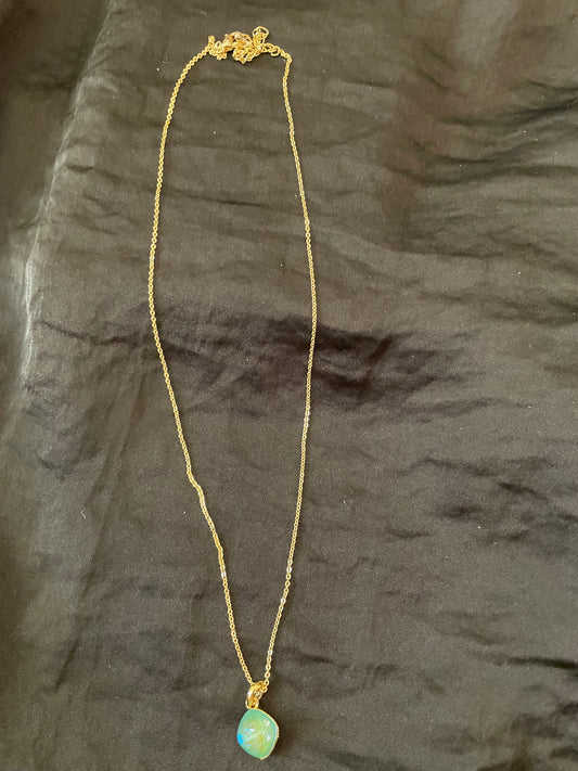 Jade Pendant On Gold Chain