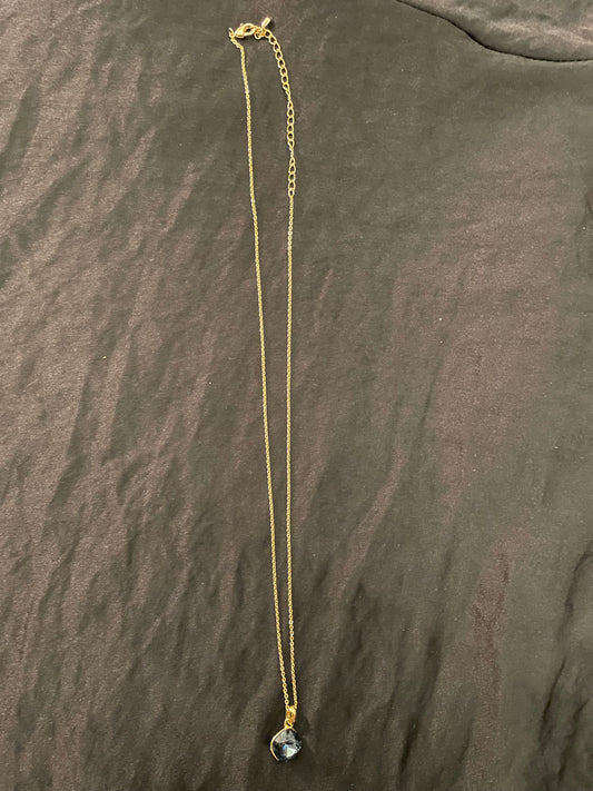 Navy pendant On Gold Chain