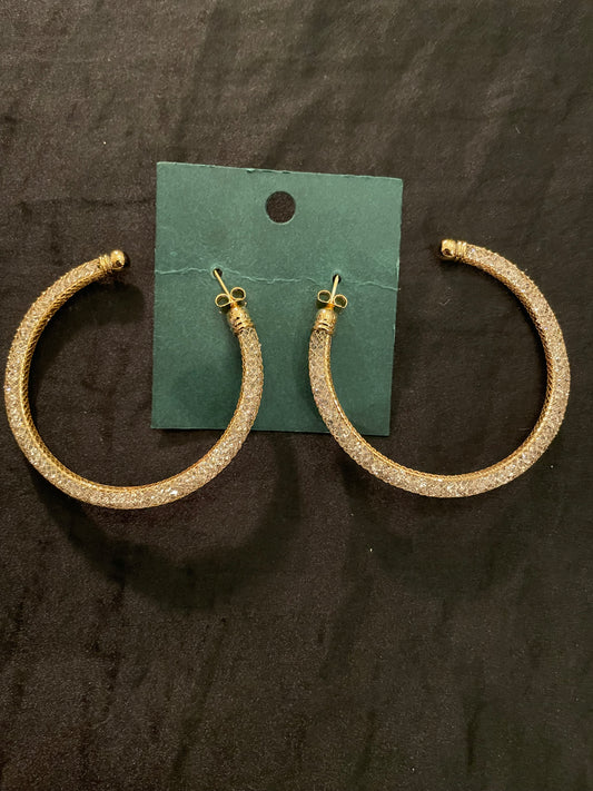 Silver cubic zirconia Hoop earrings