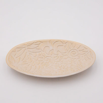 Plato decorativo ovalado grande de arcilla