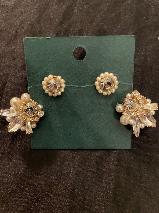 Pendientes colgantes decorados con doble circonita cúbica