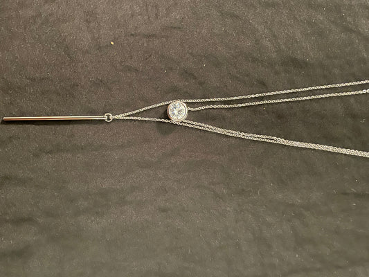 Silver Double Y Necklace