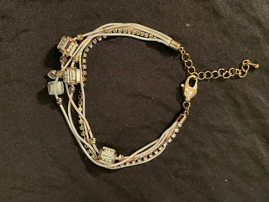 Handmade Golden Sea Charms Crystal Bead Bracelet