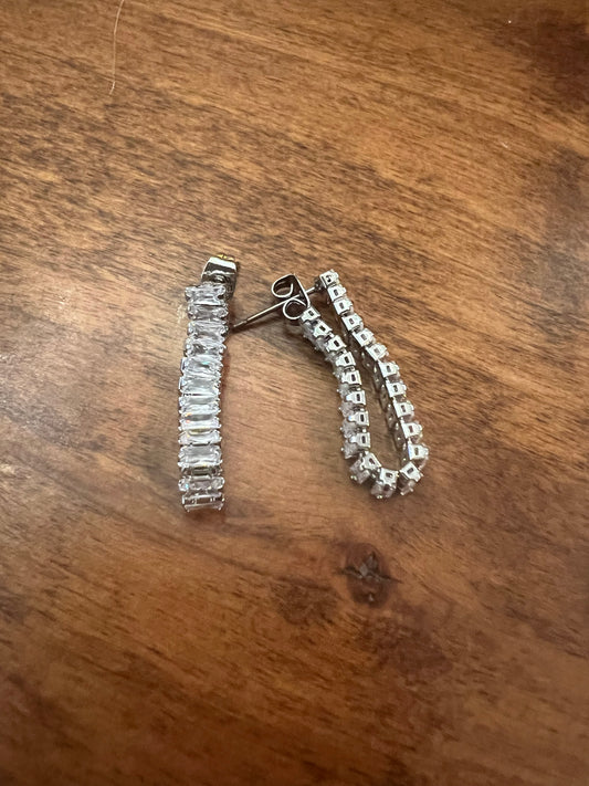 Cubic Zirconia Hoop Earrings